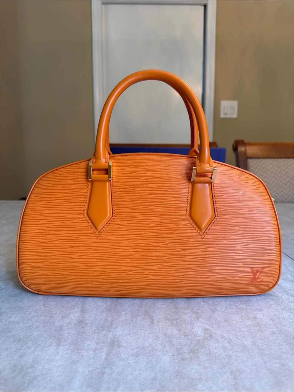 Louis Vuitton Orange Leather Satchel